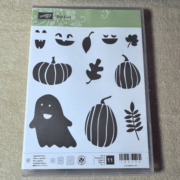 Stampin Up Fall Fest Stamp Set Halloween Pumpkin Faces Ghost - Picture 1 of 3